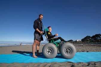 Did you know we have two beach wheelchairs available to the public based at North Beach Surf Life Saving Club?
We also have a beach access mat that we roll out during patrol hours in the summer.

Click for more information.